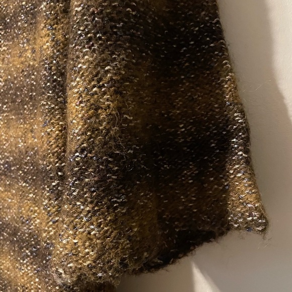 Adrienne Vittadini Wool Blend Brown Tan Turtleneck Cowl Neck Sweater Size Medium - Picture 2 of 8